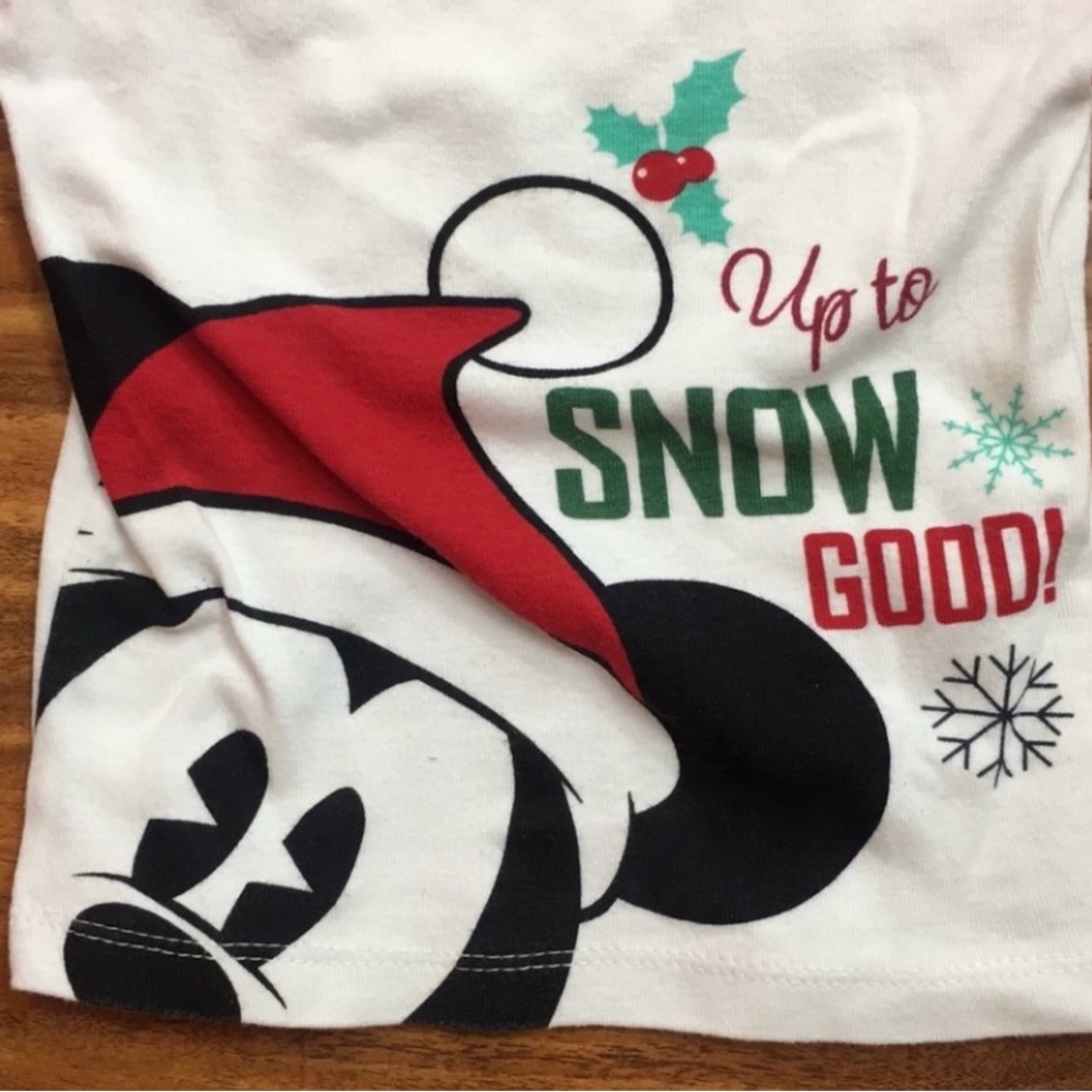 3/$25 Disney Little Boy Mickey Mouse Christmas Santa Long Sleeve PJ Top 18-24M - Picture 5 of 10